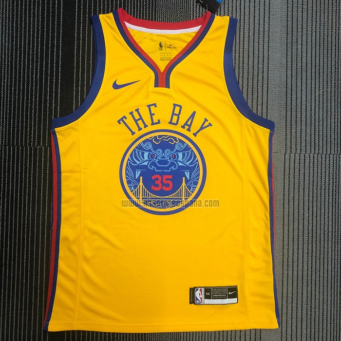 Camiseta Golden State Warriors Kevin Durant NO 35 Ciudad Amarillo